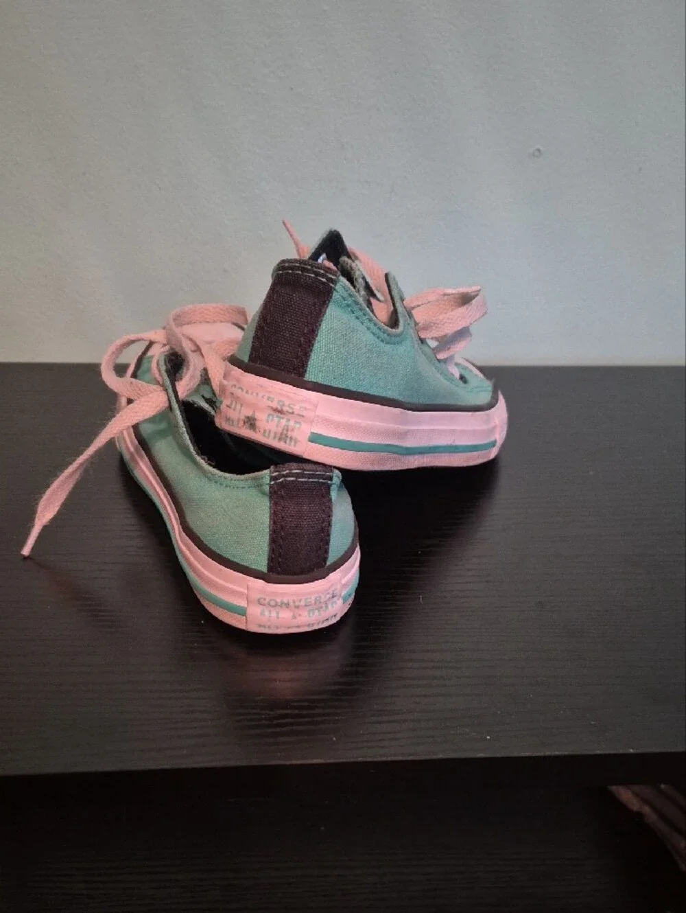 Converse Kids Low-Top Sneakers in Mint Green and White